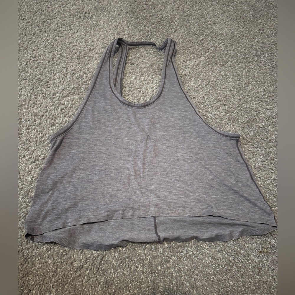 Lululemon Intended Tank Top Heathered Black Currant Purple Open Back